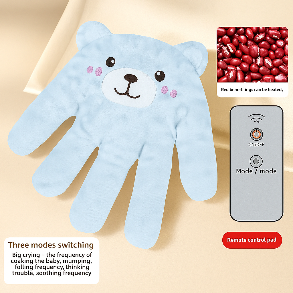 MamaLoom™ Soothing Palm Sleep Pillow – Heated & Remote-Controlled for Babies