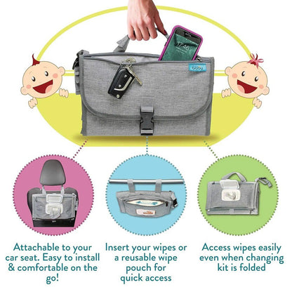 MamaLoom™ Portable Baby Changing Pad – Waterproof, Foldable, with Wipes Pocket