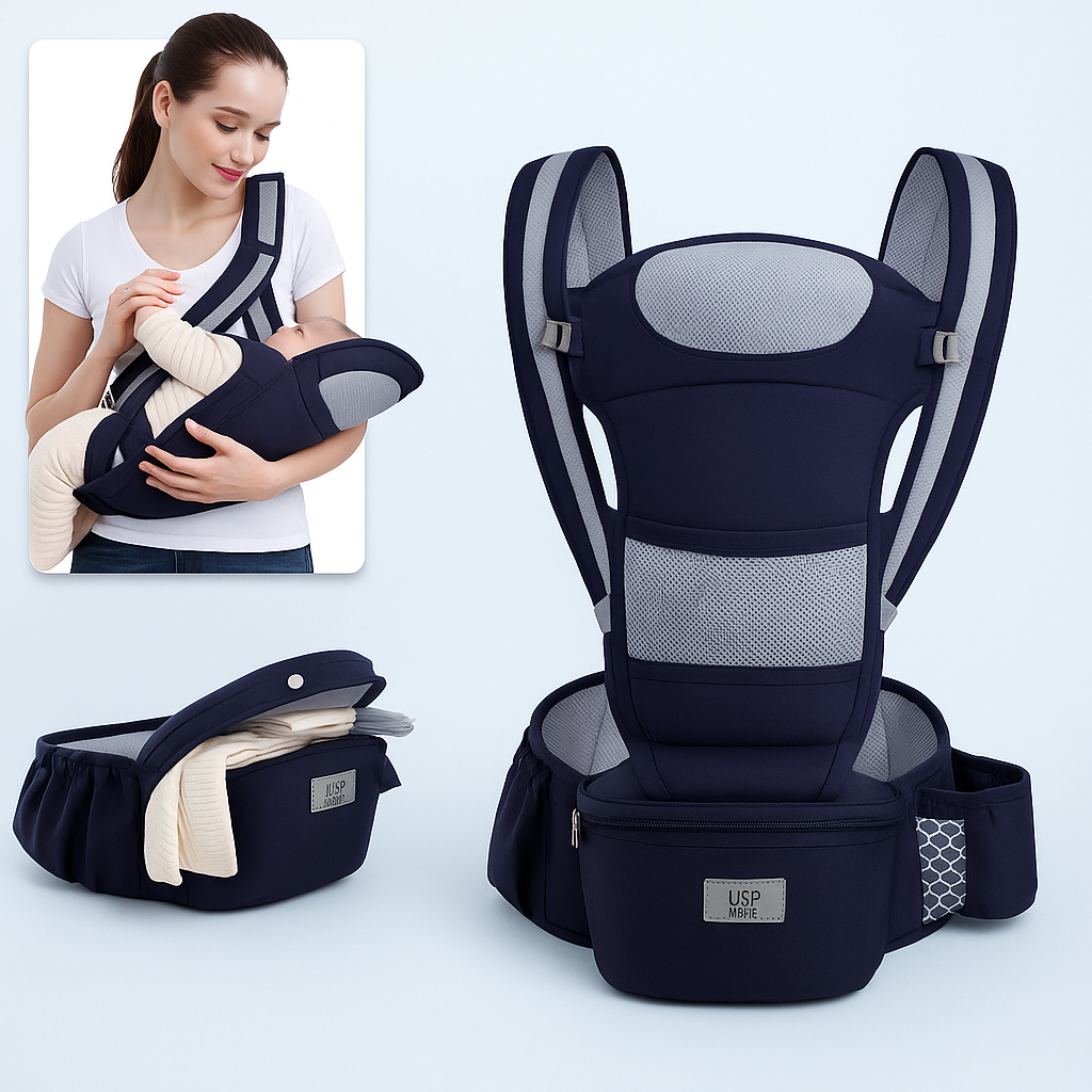 MamaLoom™ 4-in-1 Ergonomic Baby Carrier with Hip Seat – Newborn to Toddler
