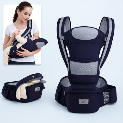MamaLoom™ 4-in-1 Ergonomic Baby Carrier with Hip Seat – Newborn to Toddler
