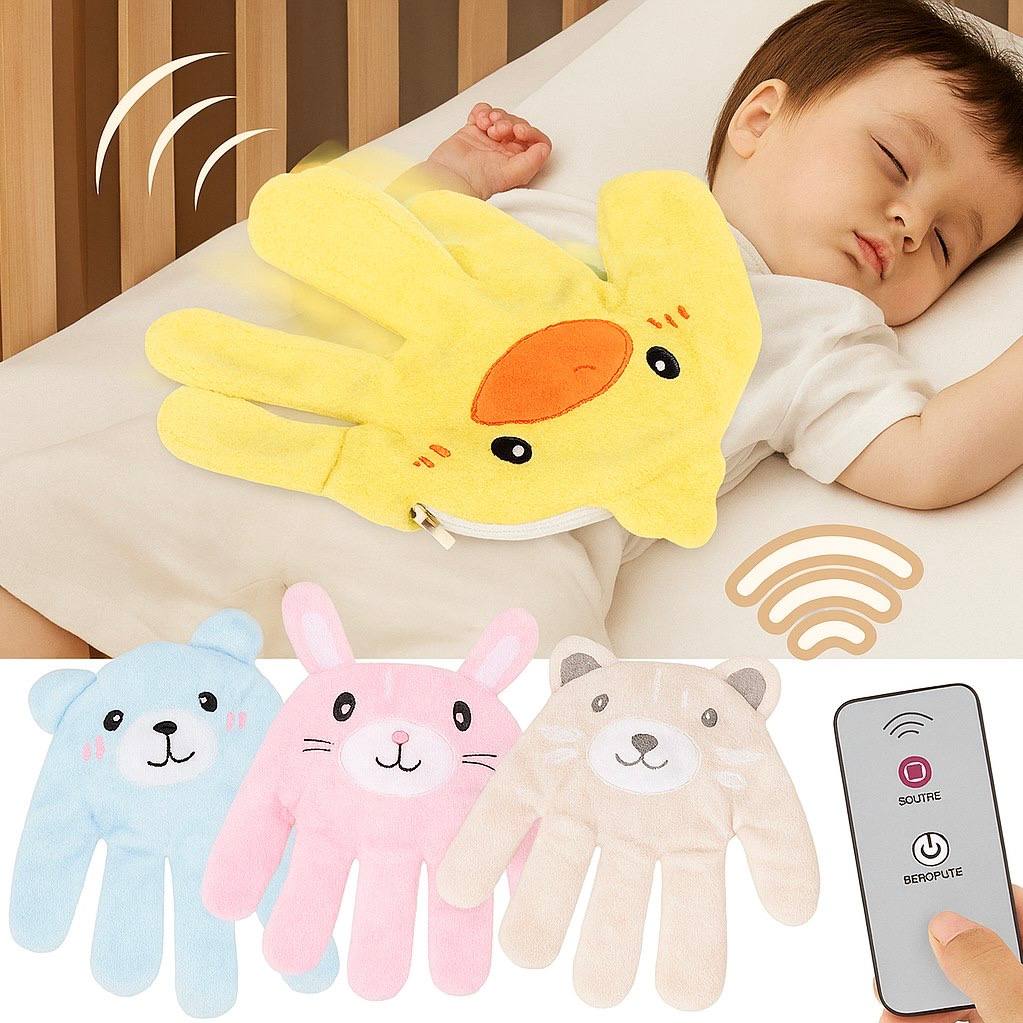 MamaLoom™ Soothing Palm Sleep Pillow – Heated & Remote-Controlled for Babies